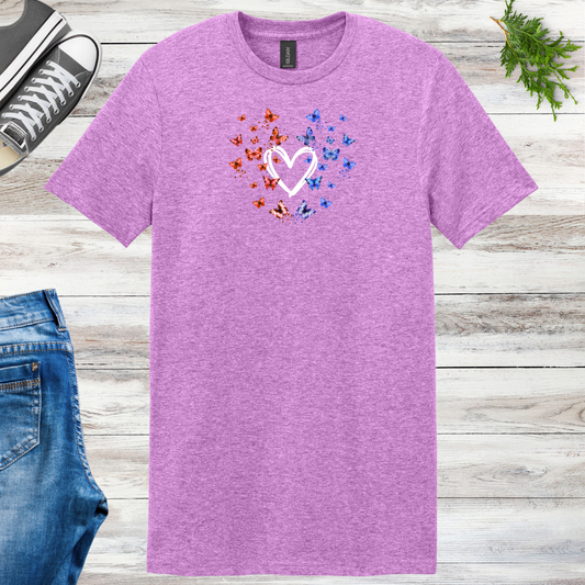 Patriotic Butterfly Heart Unisex Tee