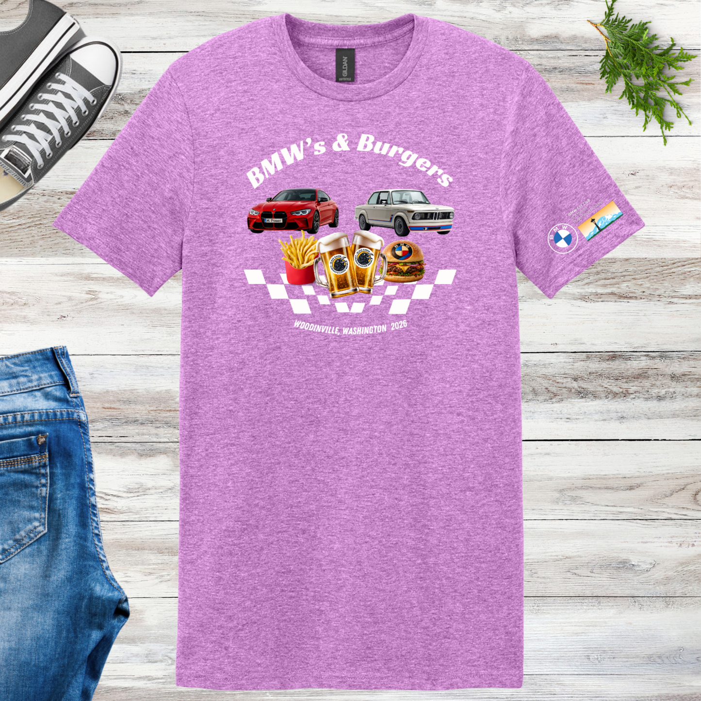 BMWs & Burgers 2026 Unisex tee