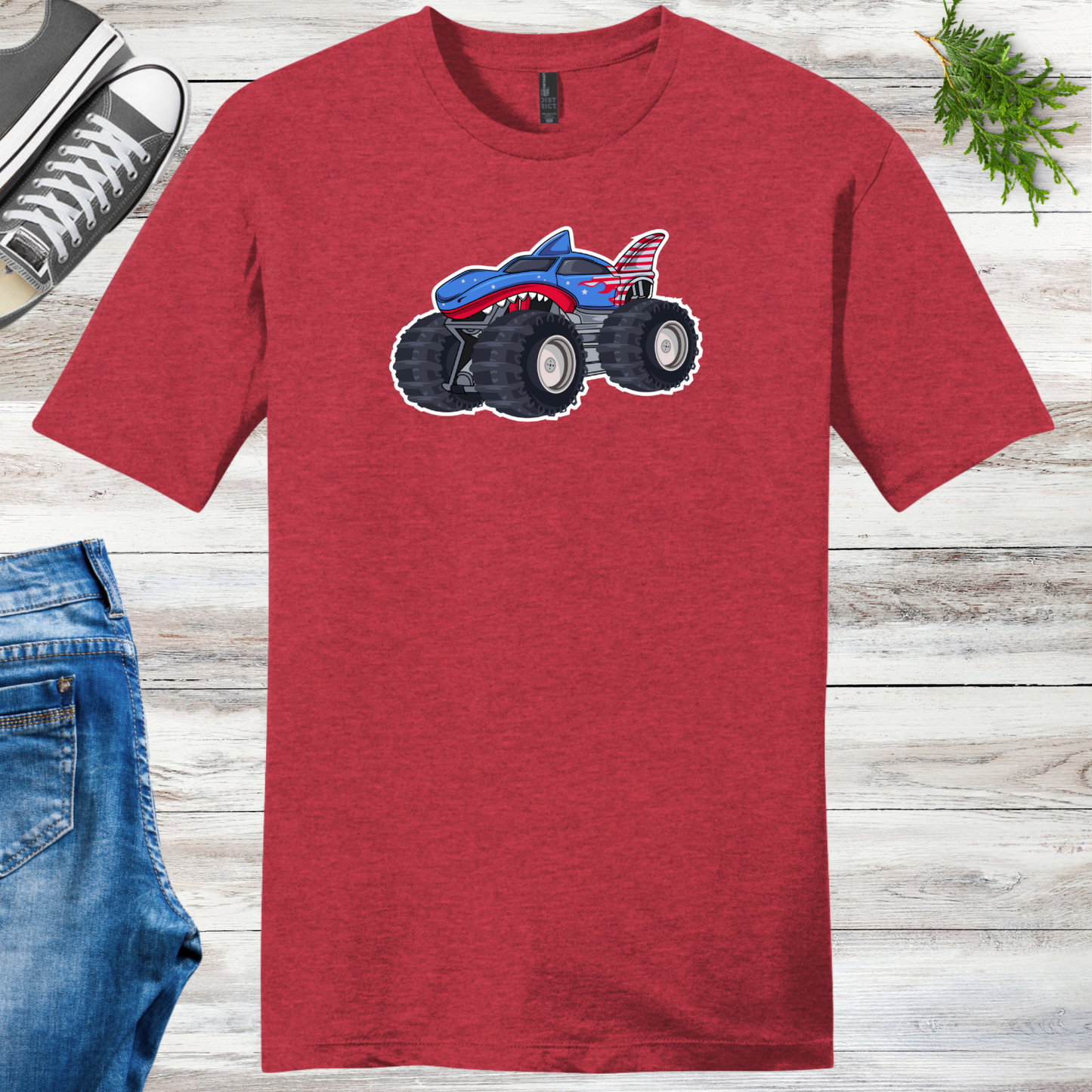 RWB Patriotic Shark Truck Unisex Tee