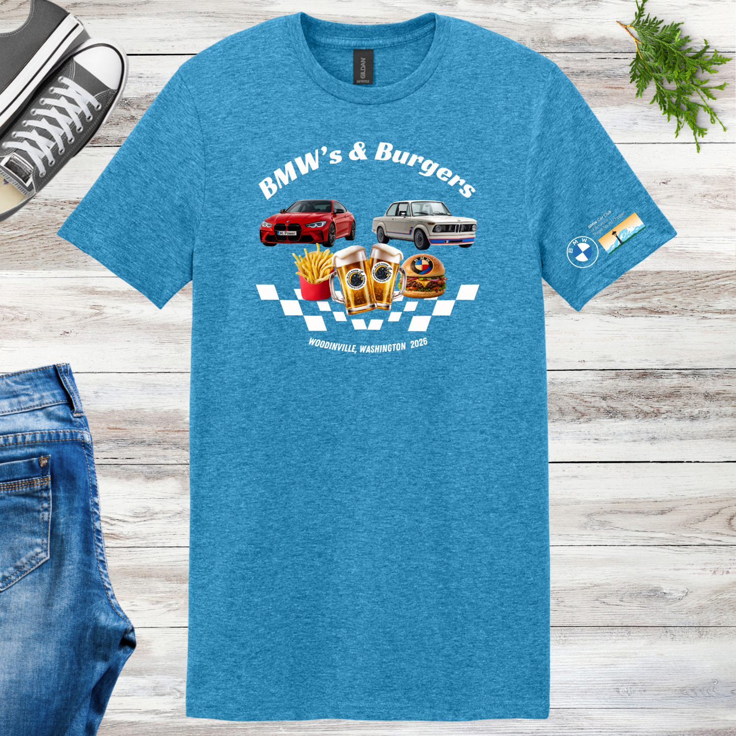BMWs & Burgers 2026 Unisex tee