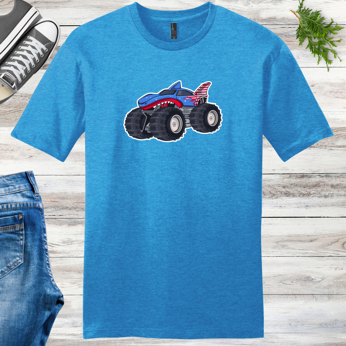 RWB Patriotic Shark Truck Unisex Tee