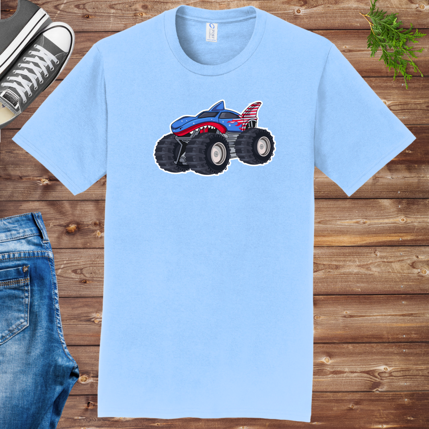 RWB Patriotic Shark Truck Unisex Tee