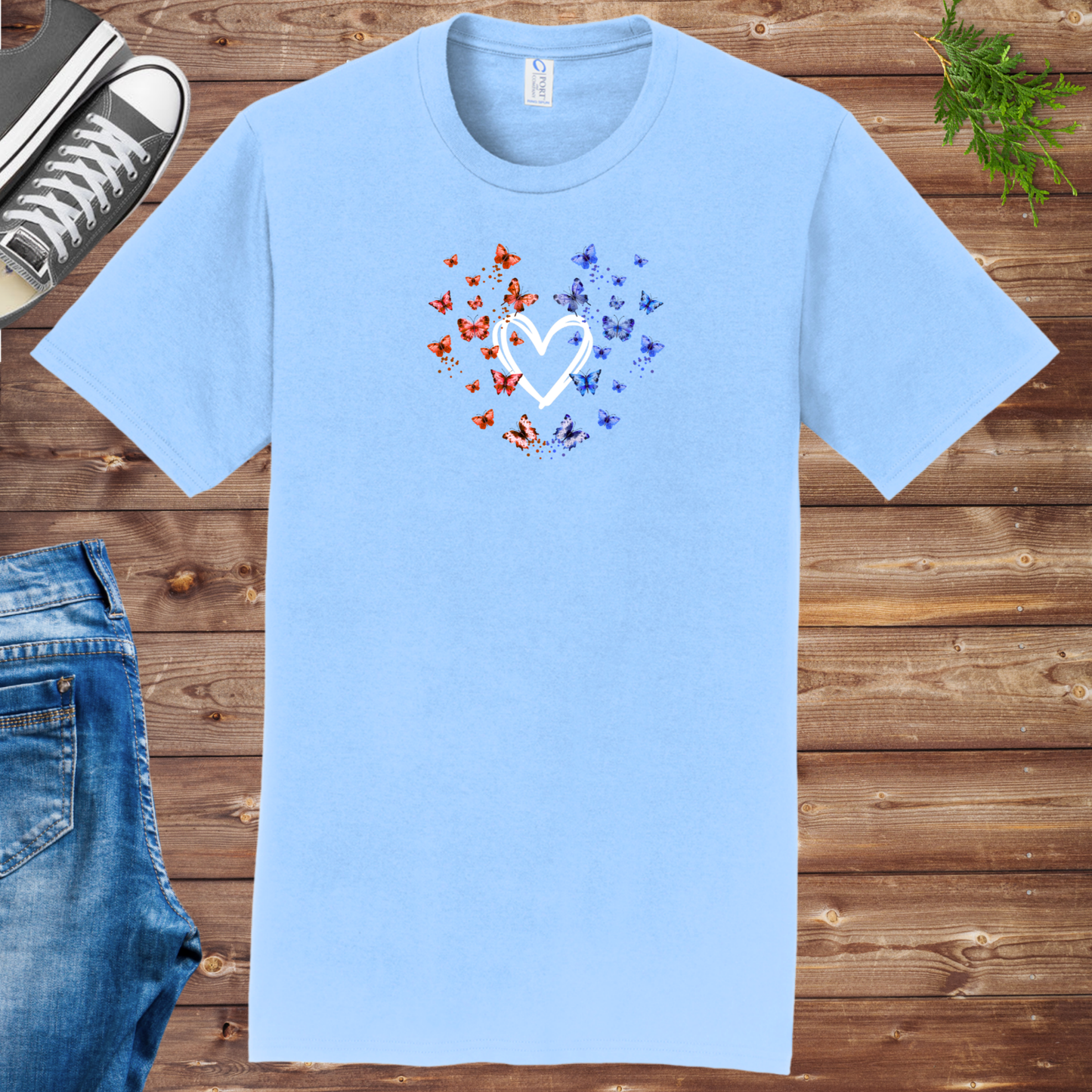 Patriotic Butterfly Heart Unisex Tee