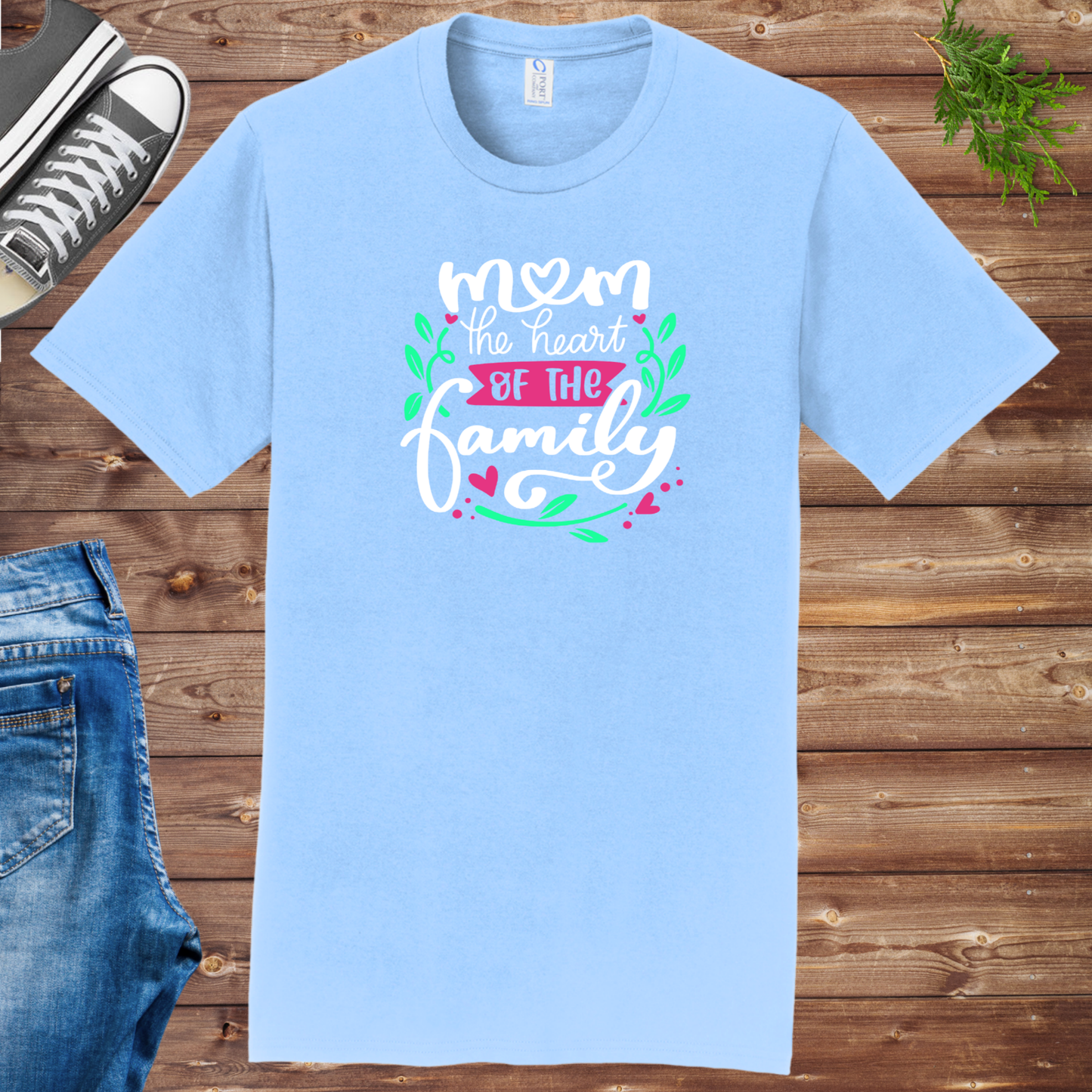 Mom the Heart of the Family Unisex Tee