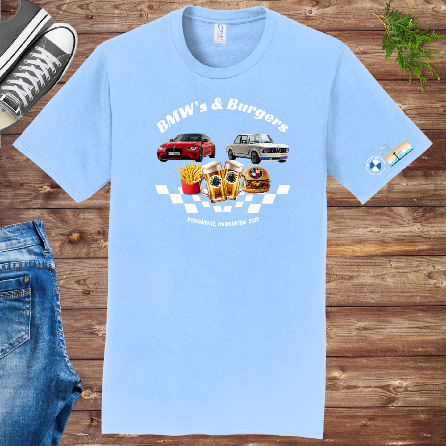 BMWs & Burgers 2026 Unisex tee