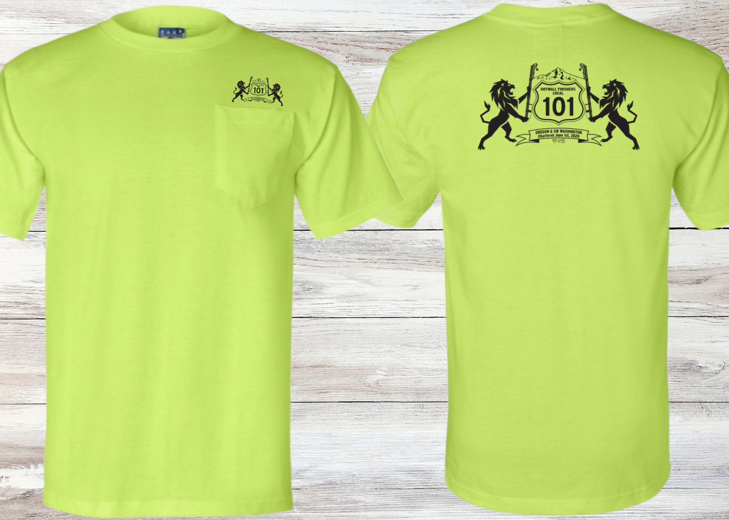 Drywall Finisher's Union Local #101 Bayside Unisex Union-Made Pocket T-shirt 3015