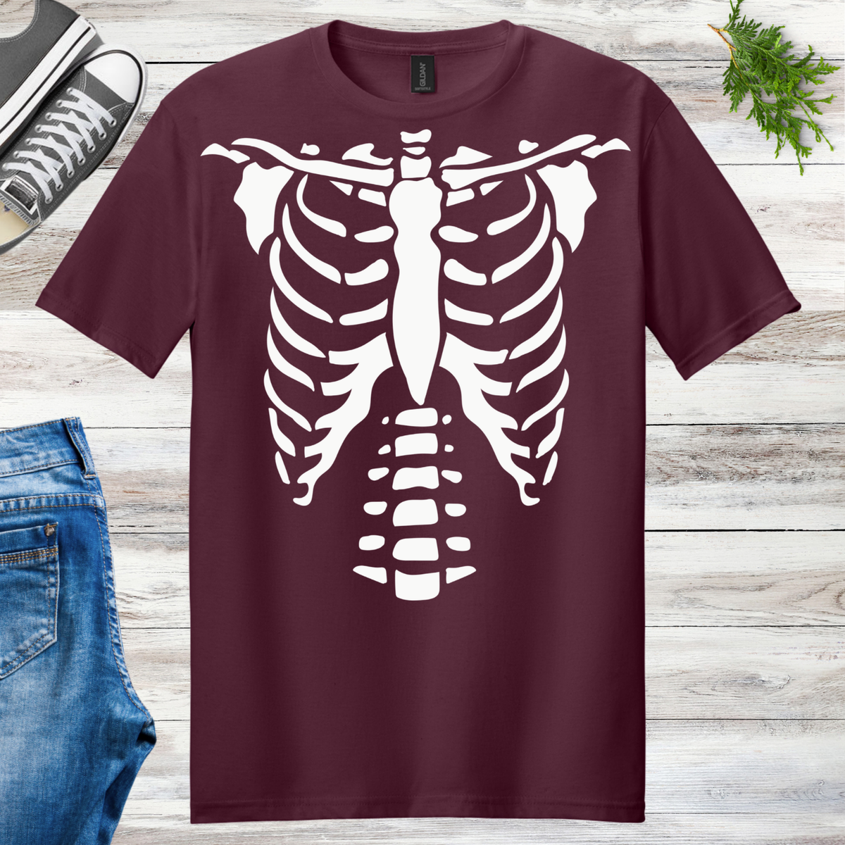 Glow Skeleton Torso Unisex Tee