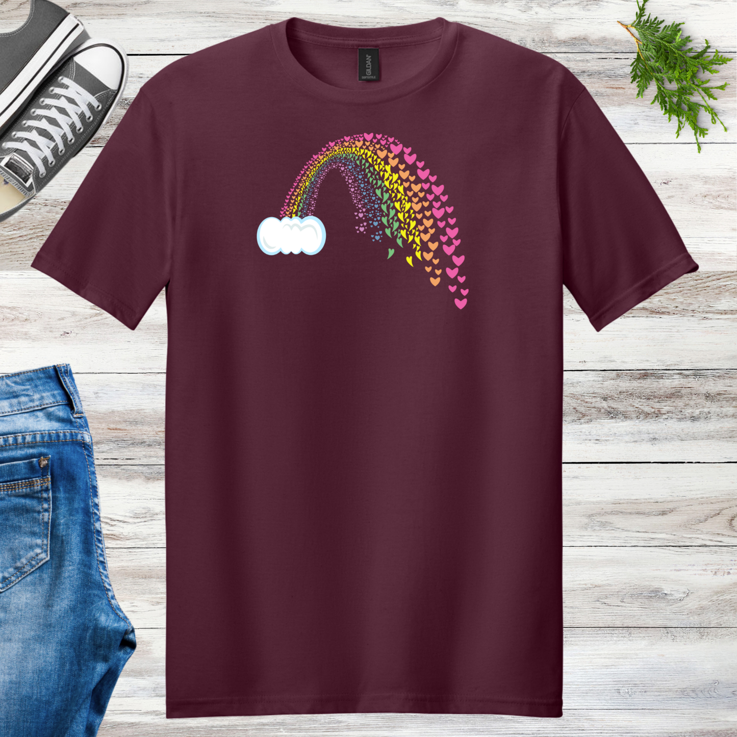 Hearts Rainbow Unisex Tee