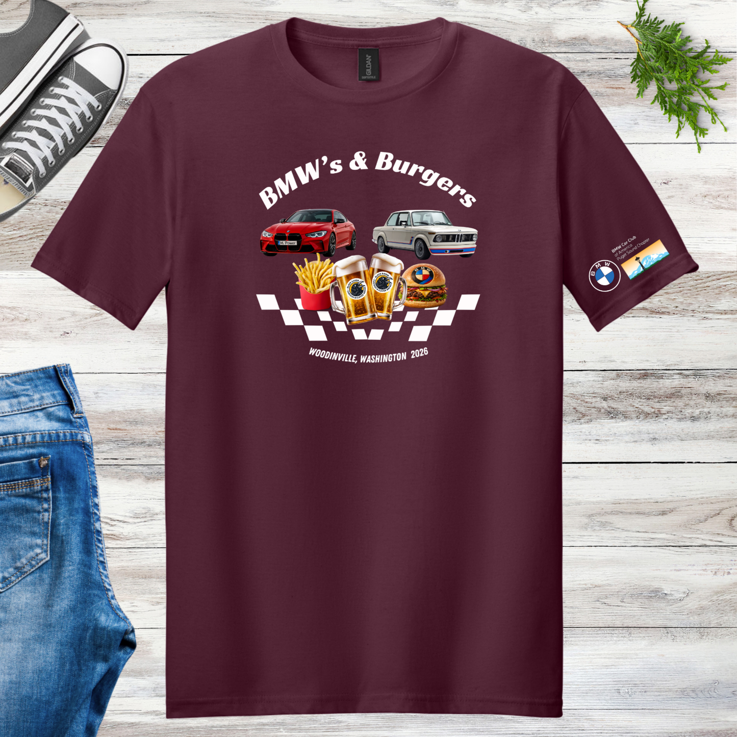 BMWs & Burgers 2026 Unisex tee