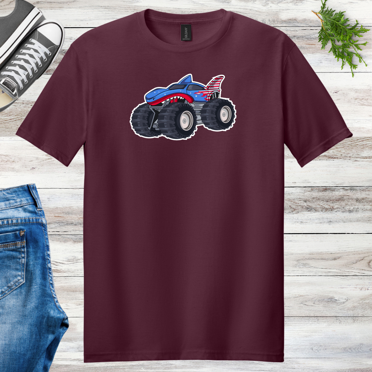 RWB Patriotic Shark Truck Unisex Tee