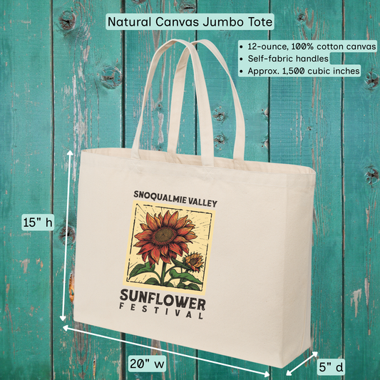 Snoqualmie Valley Sunflower Festival Logo Tote