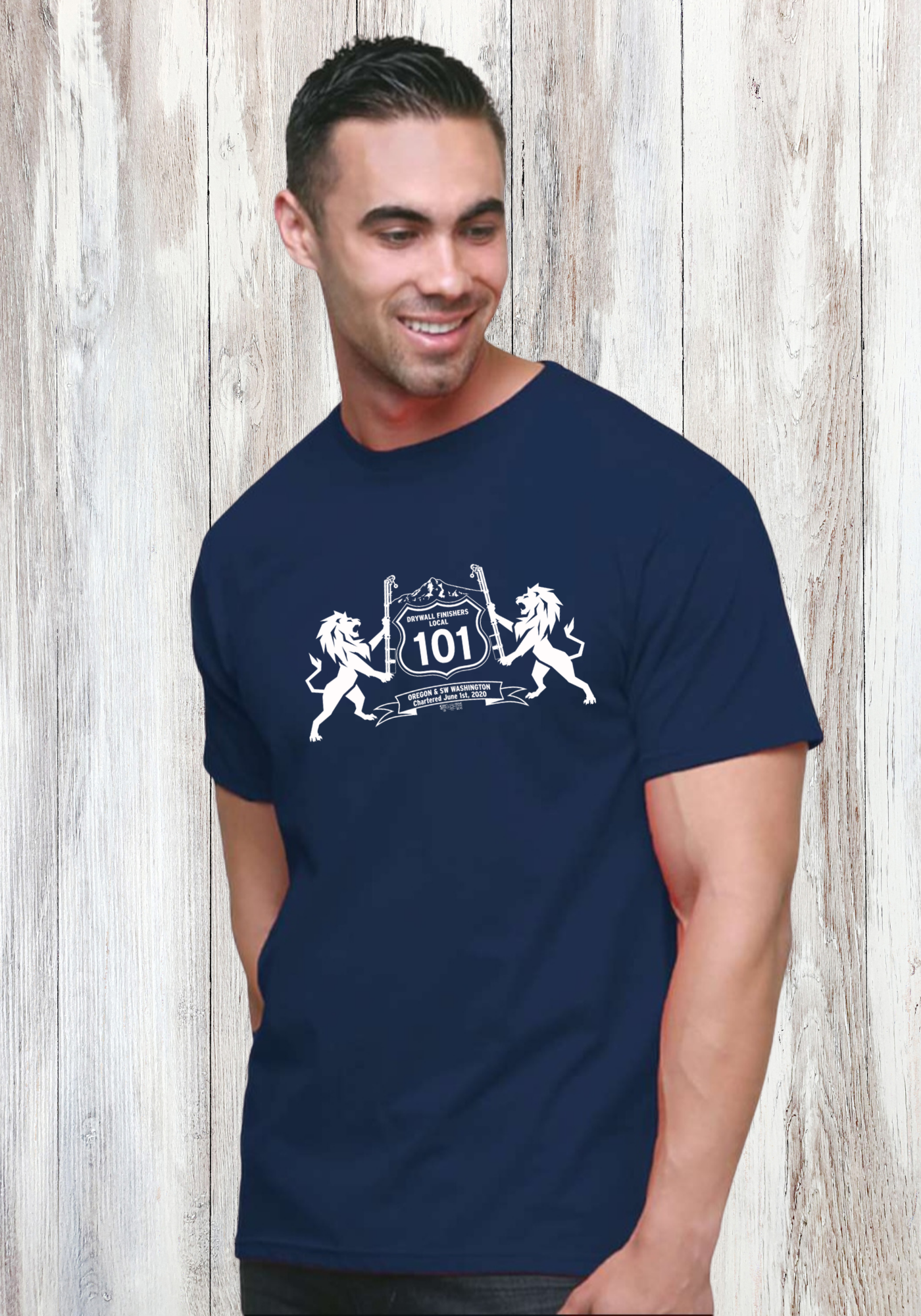 Drywall Finishers Local Union #101 Bayside Union Made Fine Jersey T-shirt 2925