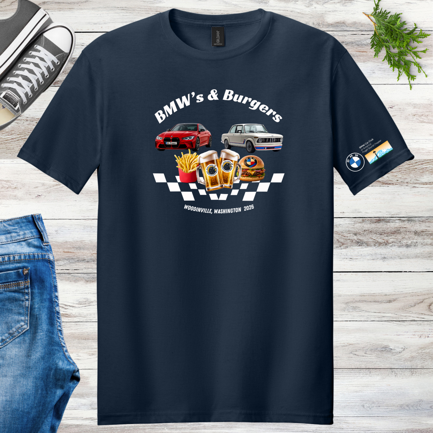 BMWs & Burgers 2026 Unisex tee