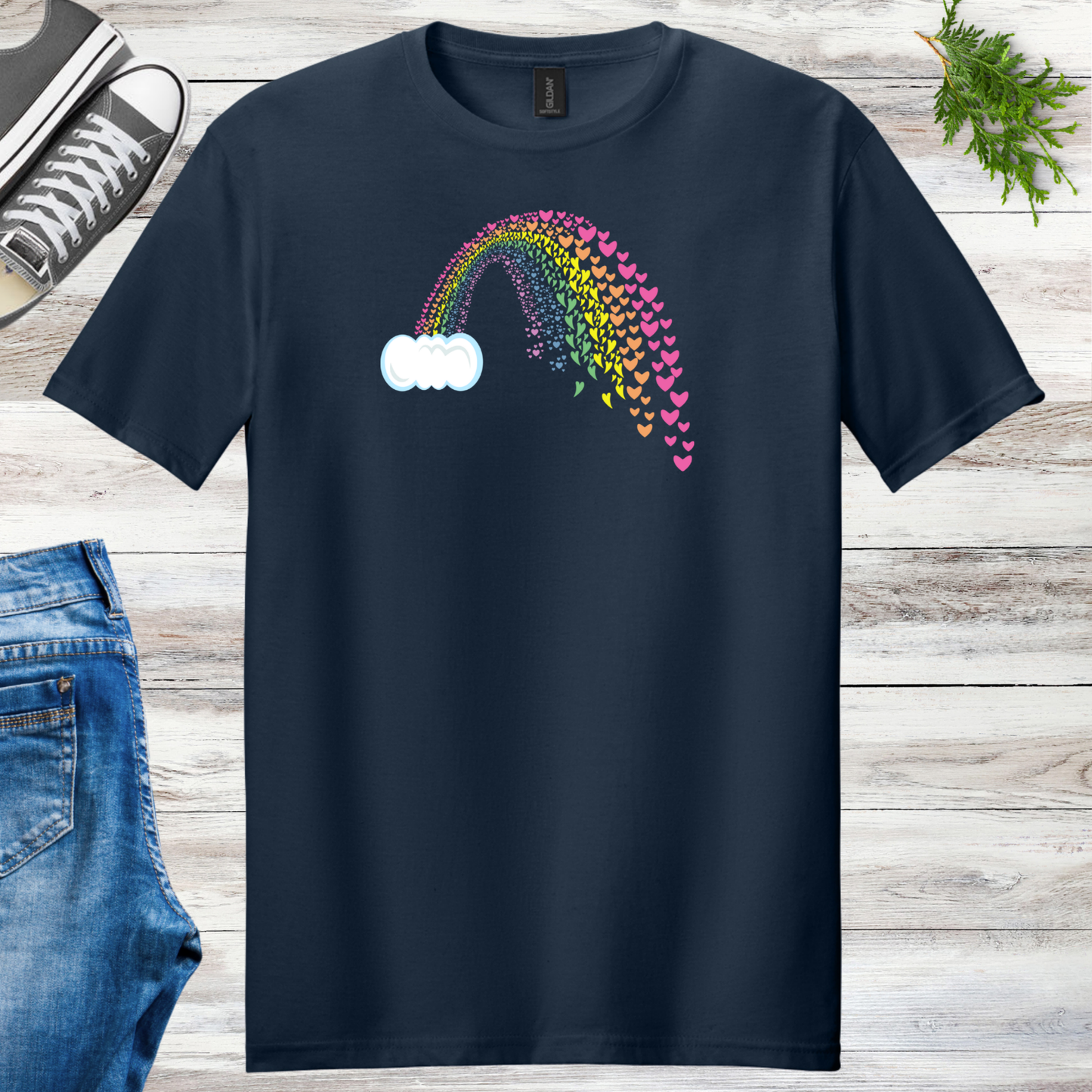 Hearts Rainbow Unisex Tee