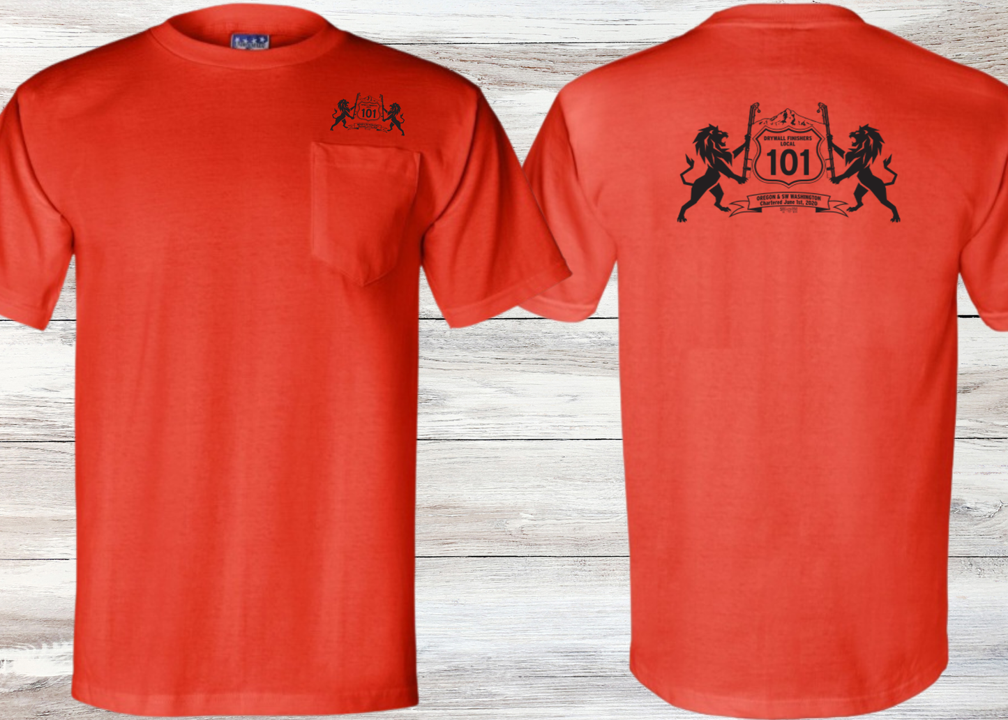 Drywall Finisher's Union Local #101 Bayside Unisex Union-Made Pocket T-shirt 3015