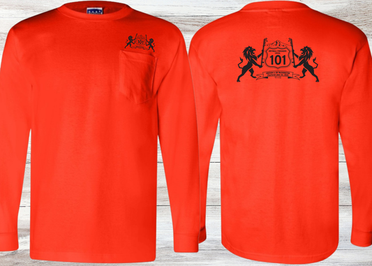 Drywall Finishers Local Union #101 Bayside Unisex Union-Made Long Sleeve Pocket T-Shirt - 3055
