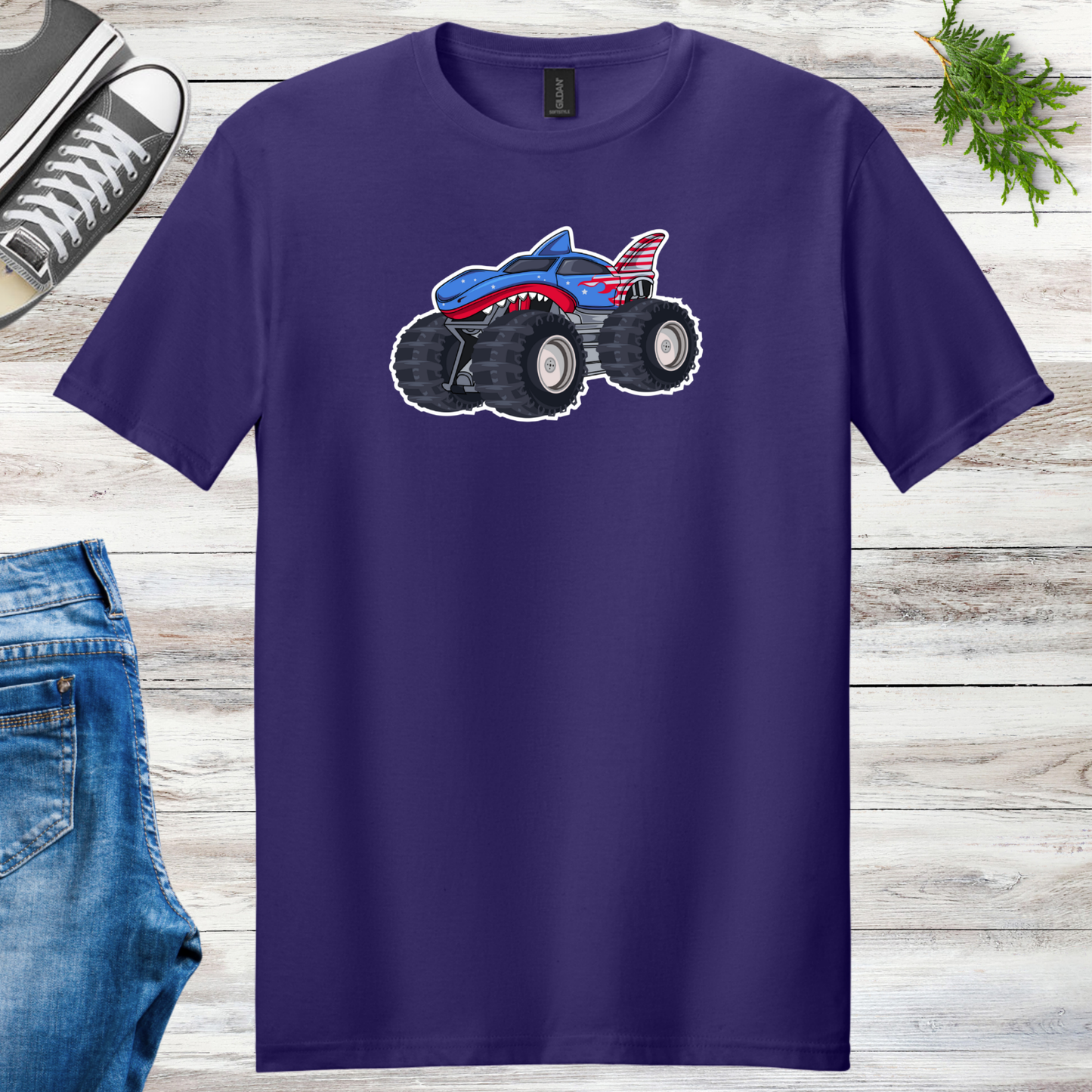 RWB Patriotic Shark Truck Unisex Tee