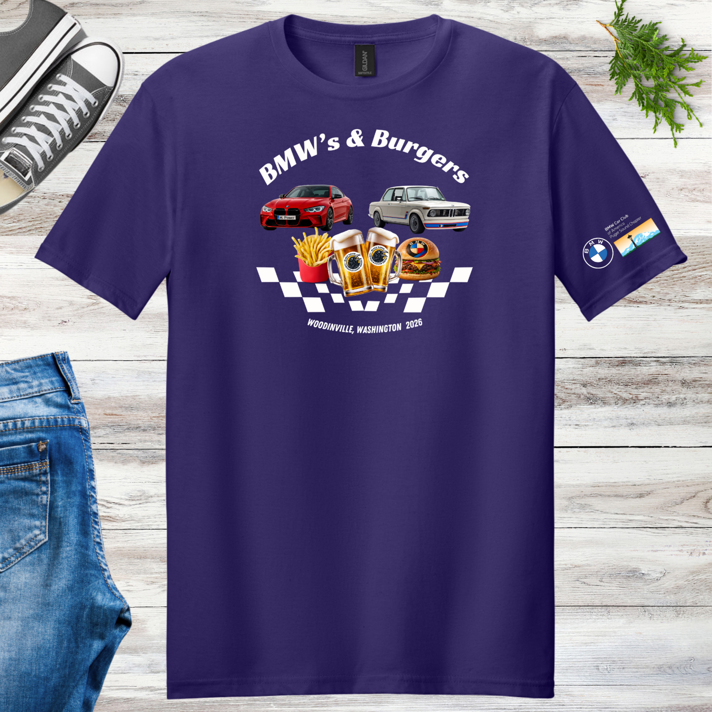 BMWs & Burgers 2026 Unisex tee