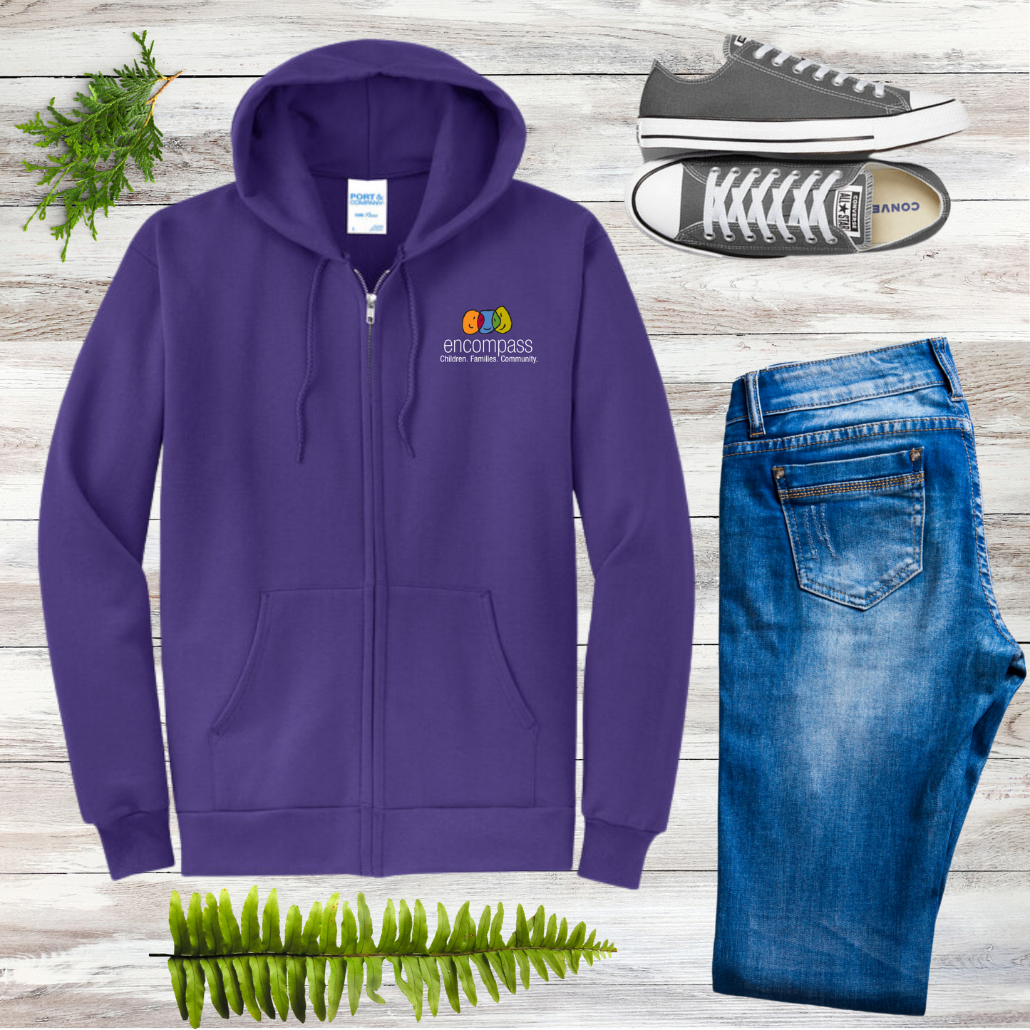 Encompass Unisex Hooded Full-Zip Sweatshirt