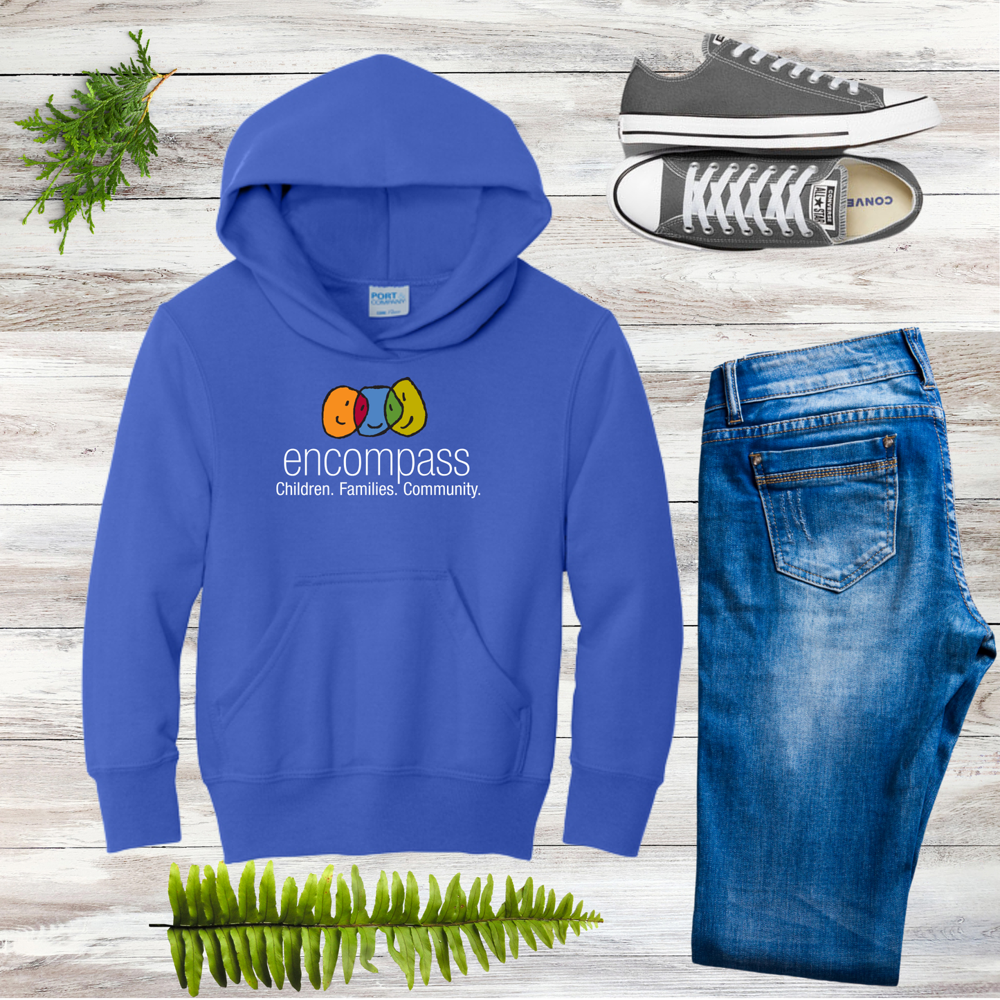 Encompass Youth Hooded Pullover Sweatshirt