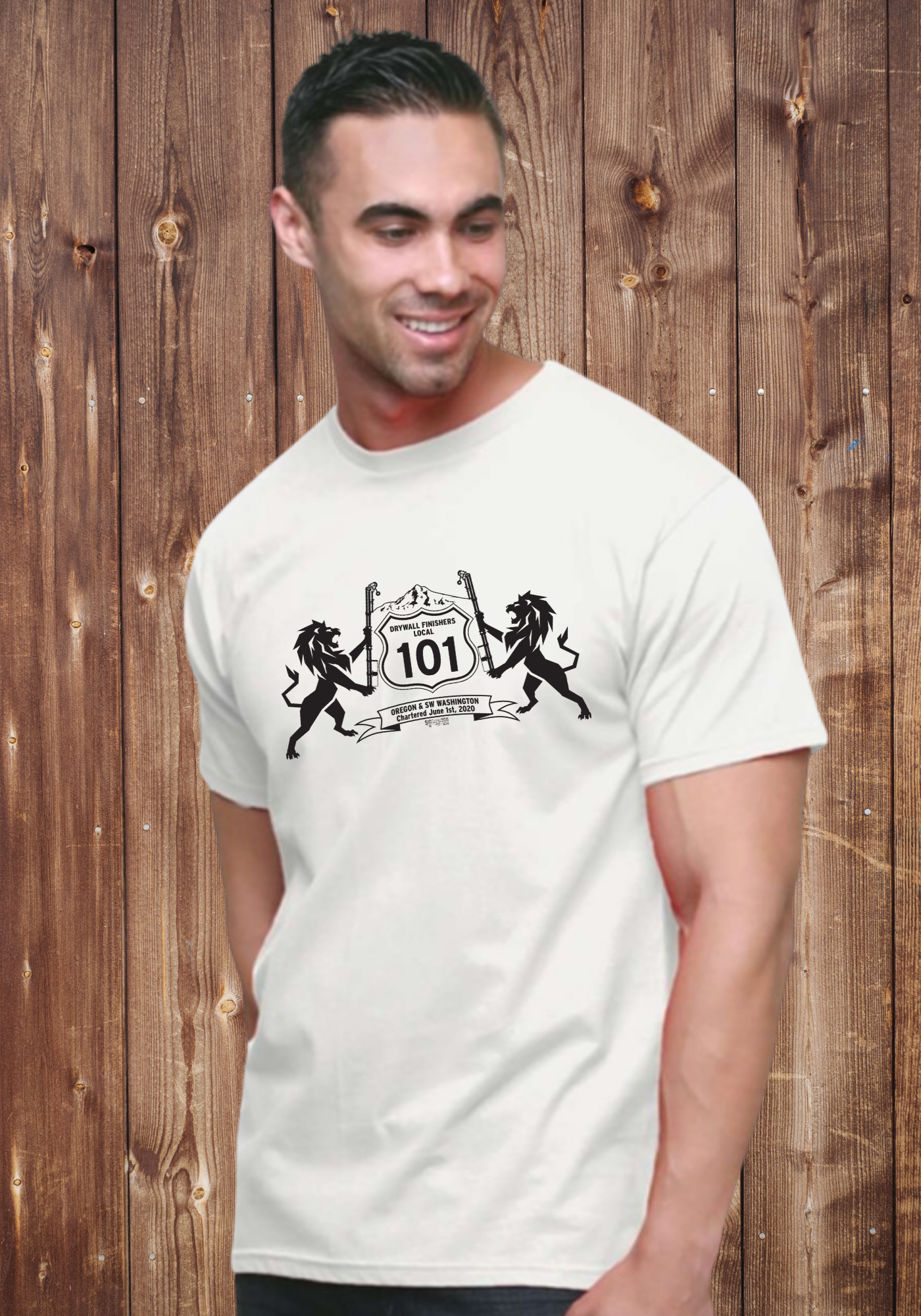 Drywall Finishers Local Union #101 Bayside Union Made Fine Jersey T-shirt 2925