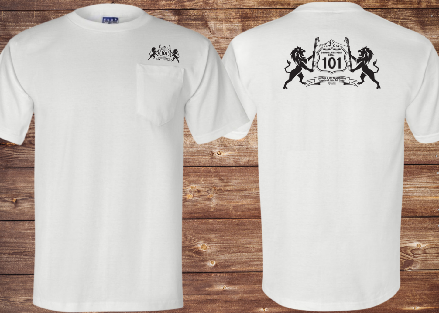 Drywall Finisher's Union Local #101 Bayside Unisex Union-Made Pocket T-shirt 3015